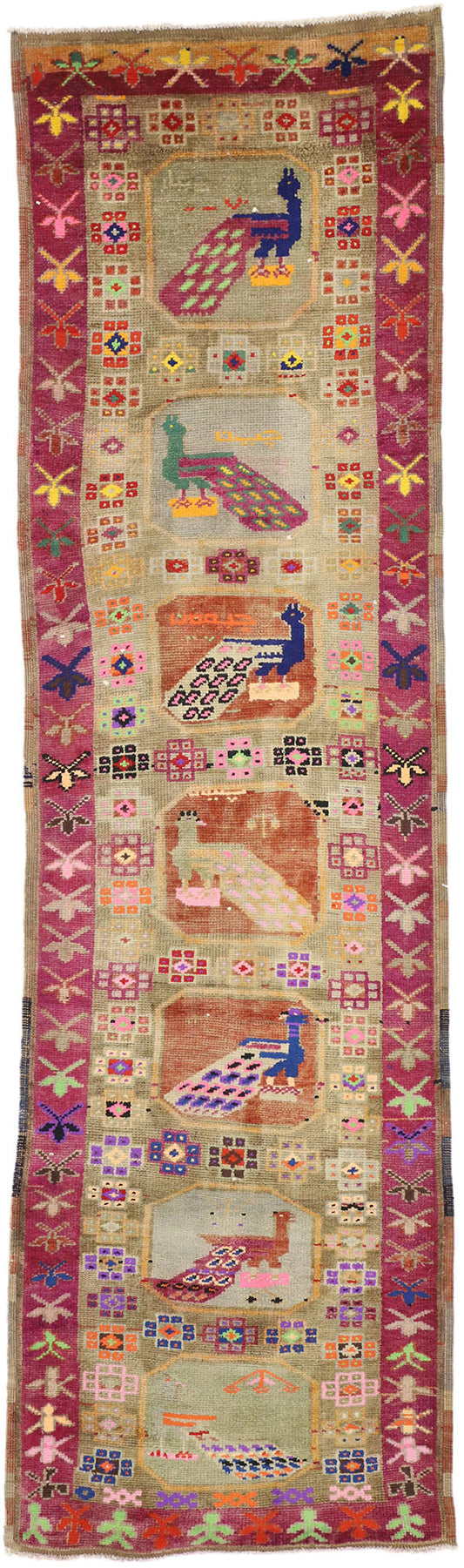 3 x 10 Vintage Oushak Rug 52046