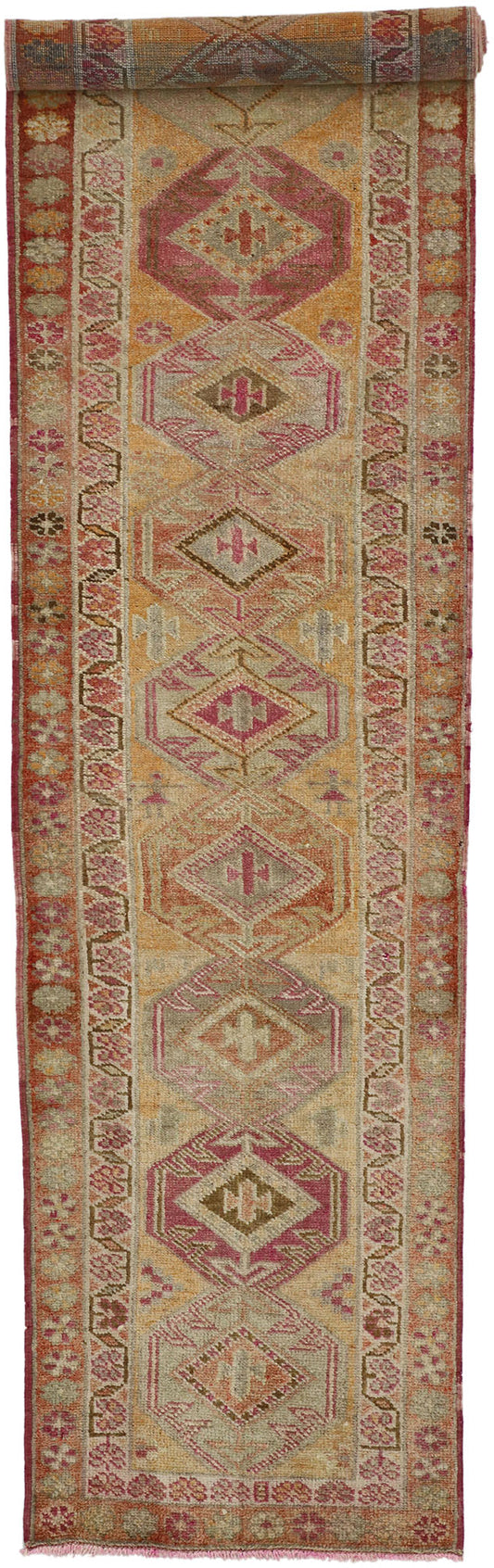 3 x 12 Vintage Turkish Oushak Rug 52049