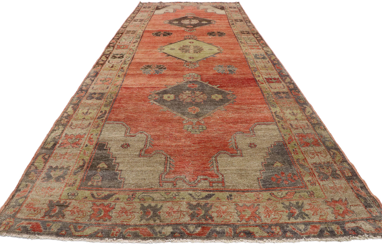 5 x 13 Vintage Turkish Oushak Runner 52051