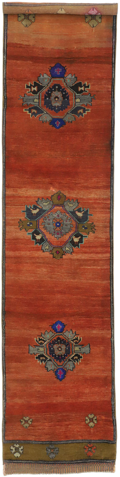 3 x 12 Vintage Turkish Oushak Rug 52054