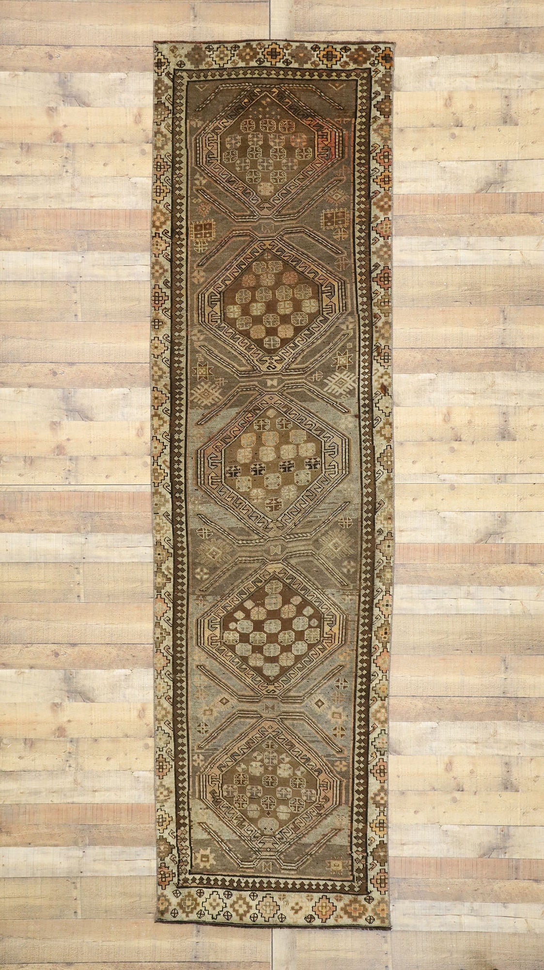 3 x 11 Vintage Turkish Oushak Rug 52056