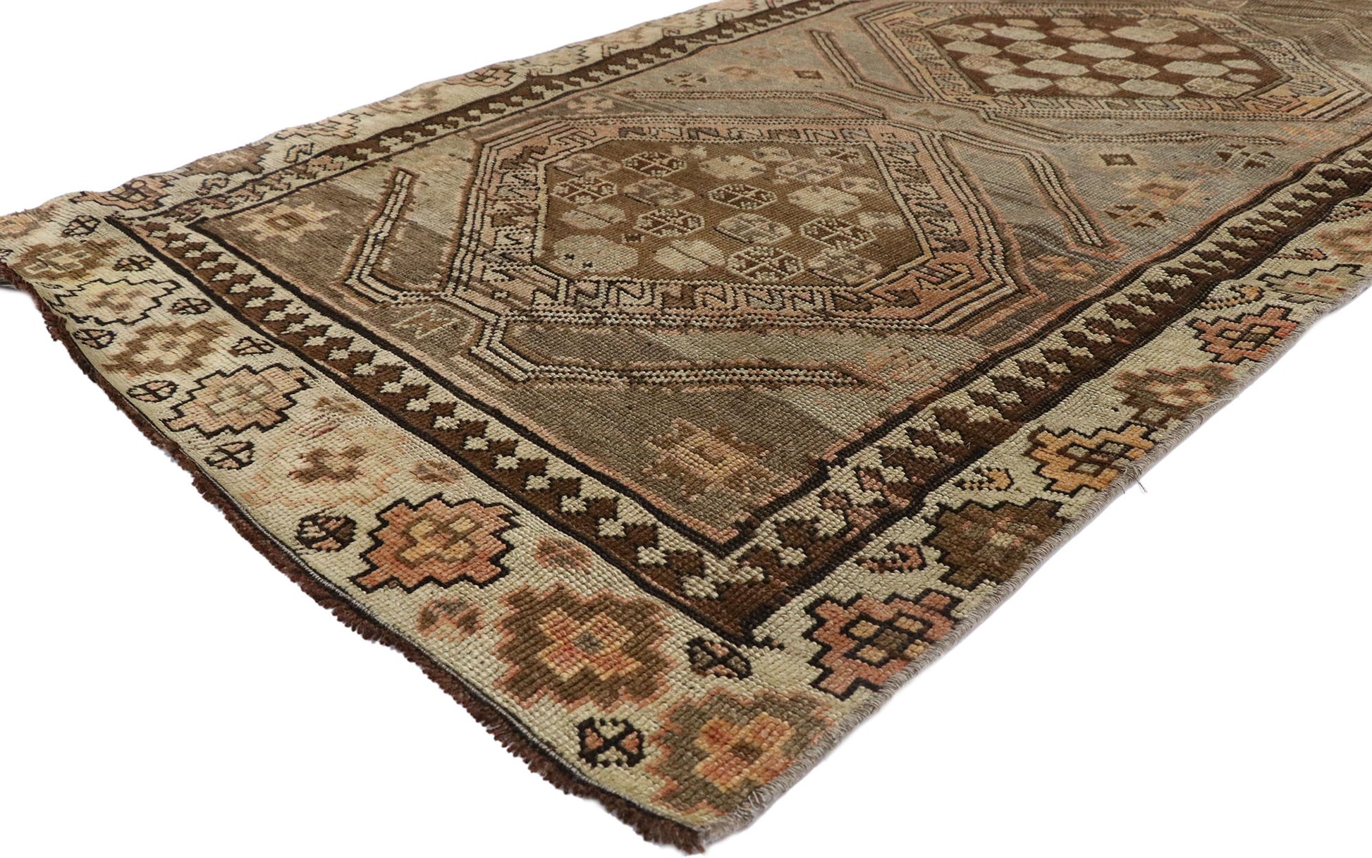 3 x 11 Vintage Turkish Oushak Rug 52056
