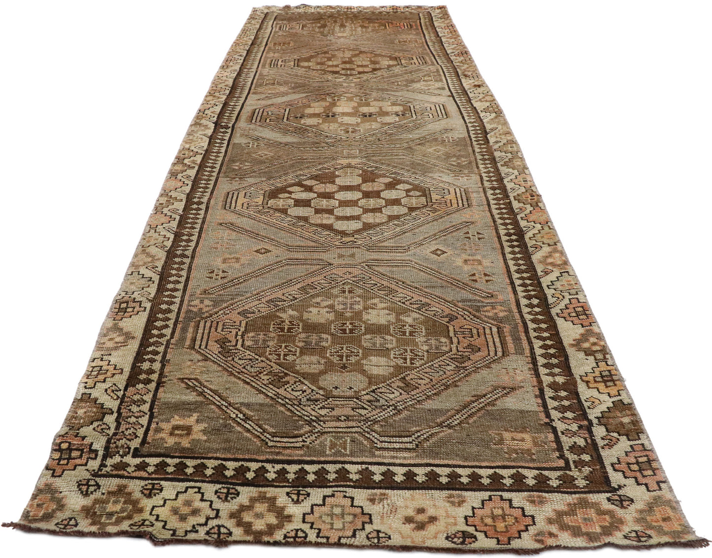 3 x 11 Vintage Turkish Oushak Rug 52056