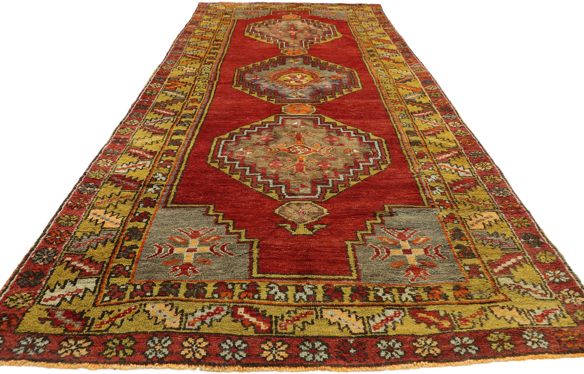 5 x 12 Vintage Turkish Oushak Rug 52057