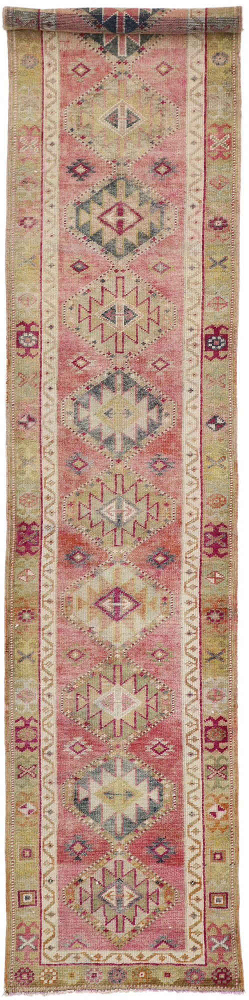 3 x 12 Vintage Turkish Oushak Rug 52059