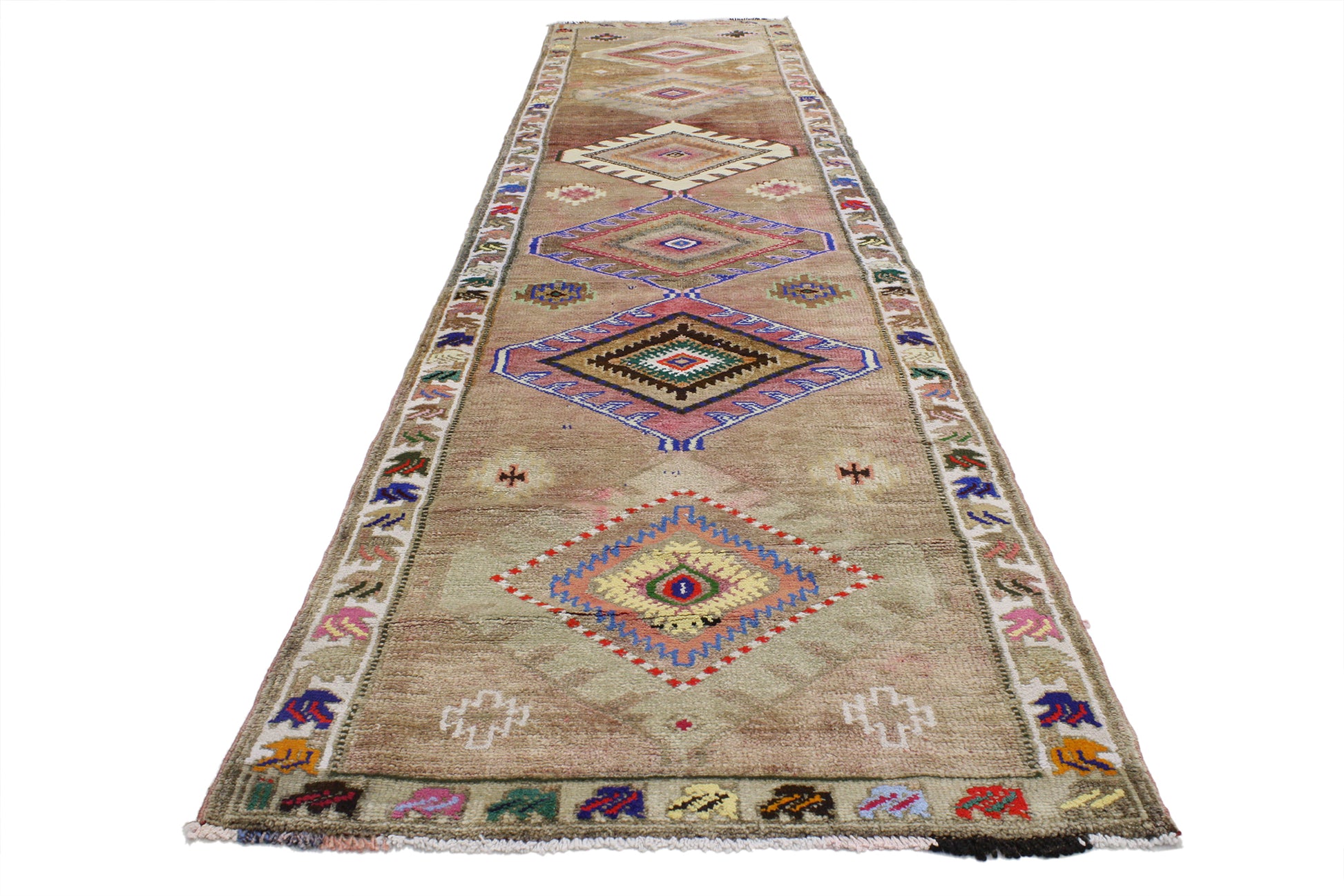 3 x 14 Vintage Oushak Rug 52060