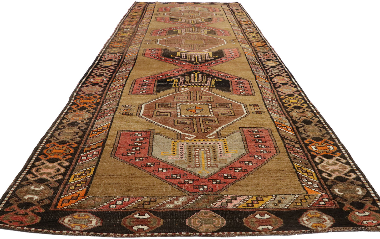 5 x 13 Vintage Turkish Oushak Rug 52062