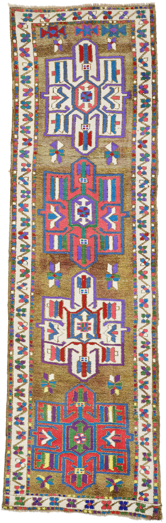 3 x 9 Vintage Turkish Oushak Rug 52066