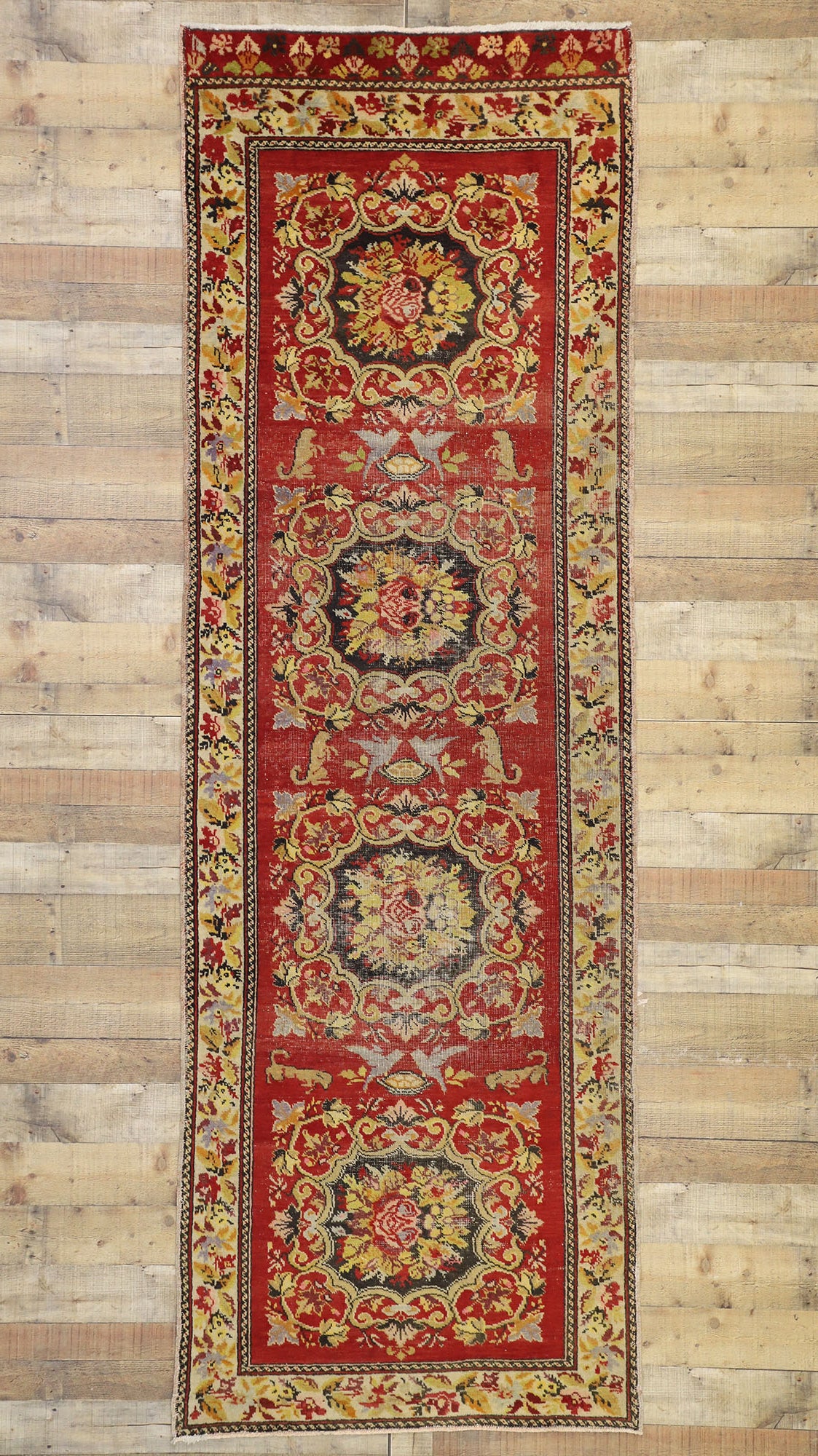 3 x 10 Vintage Turkish Oushak Runner 52067