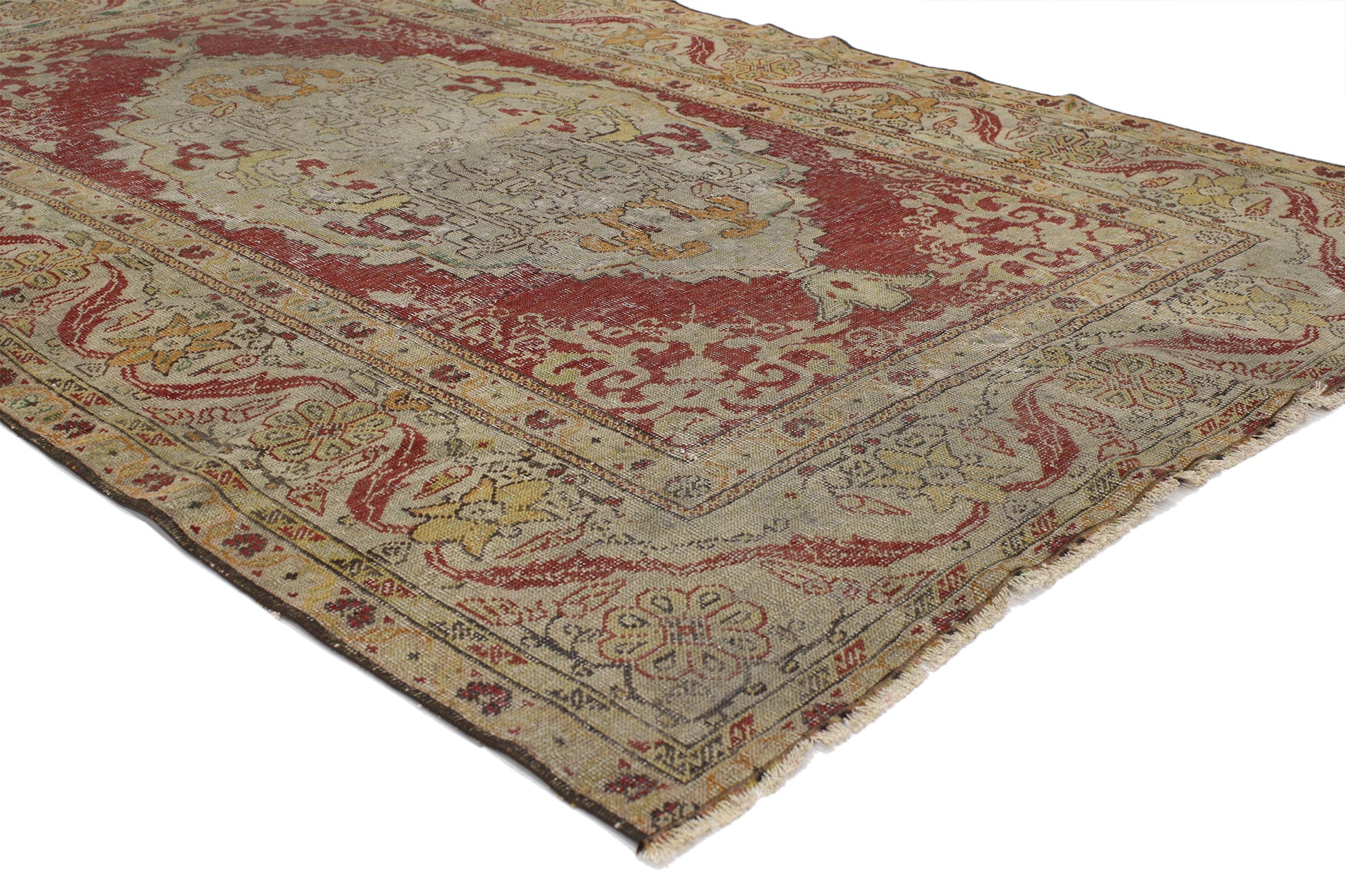 4 x 6 Vintage Turkish Oushak Rug 52081