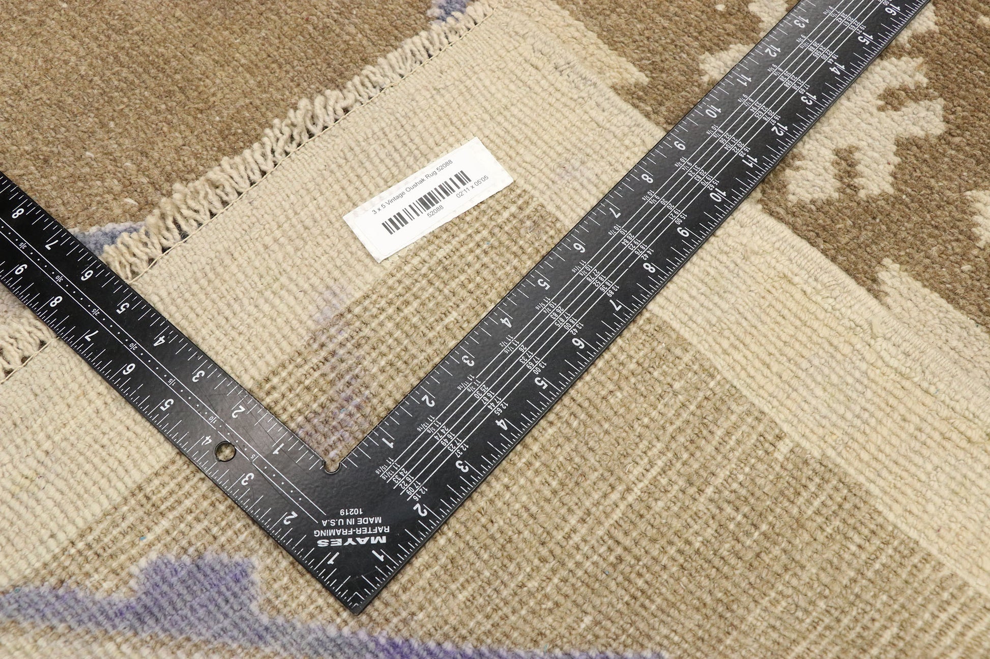 3 x 5 Vintage Turkish Oushak Rug 52088