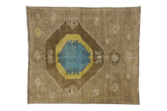 4 x 4 Vintage Oushak Rug 52089