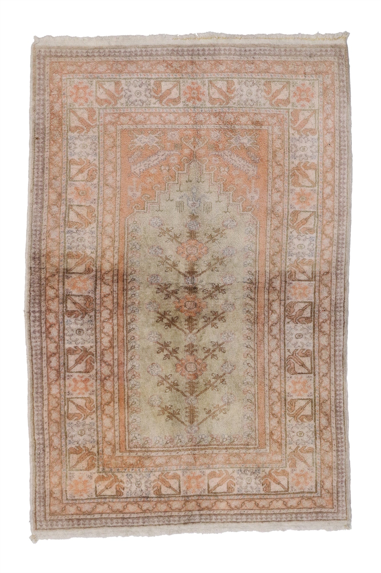3 x 4 Vintage Turkish Oushak Prayer Rug 52094