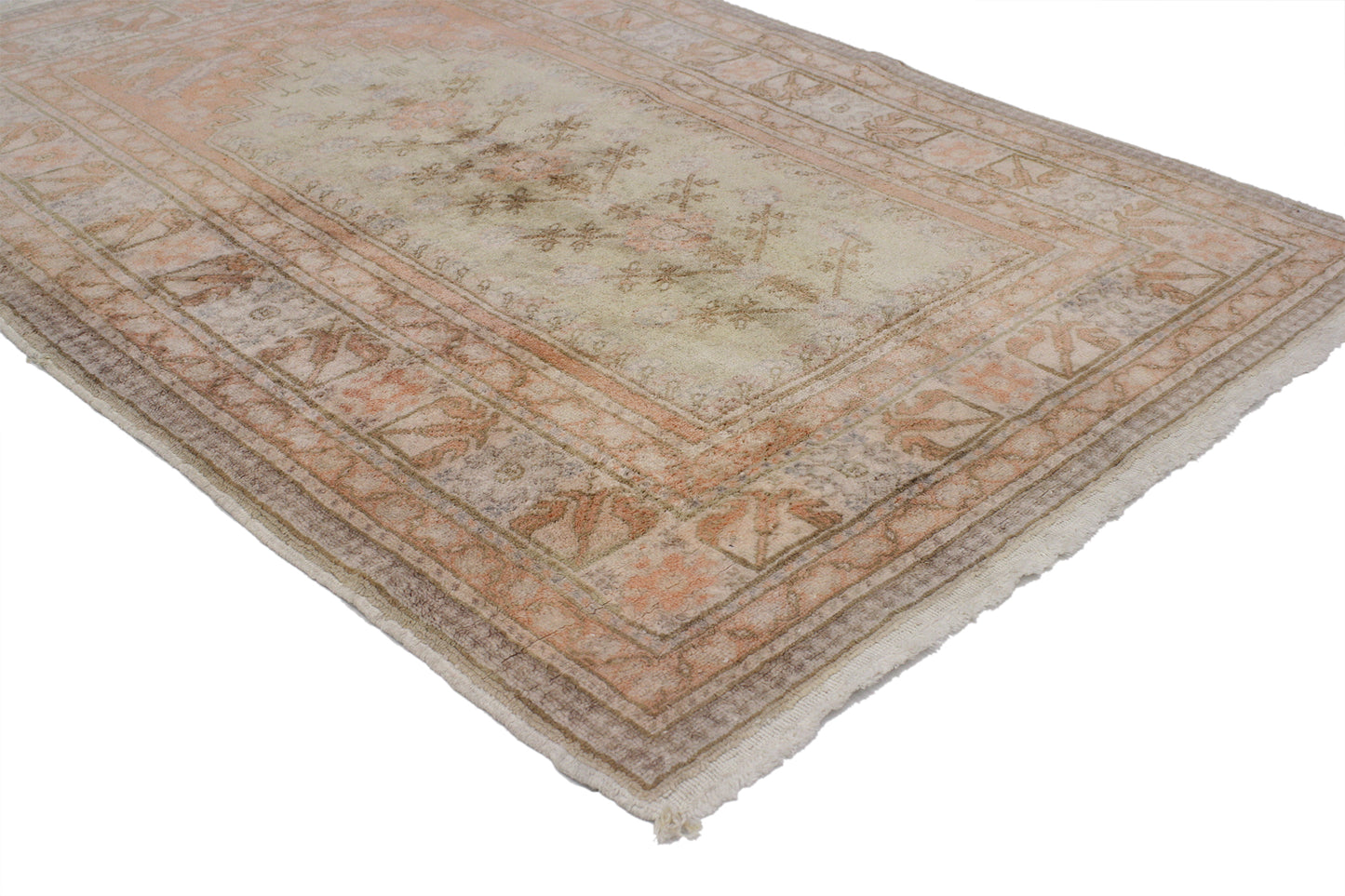 3 x 4 Vintage Turkish Oushak Prayer Rug 52094