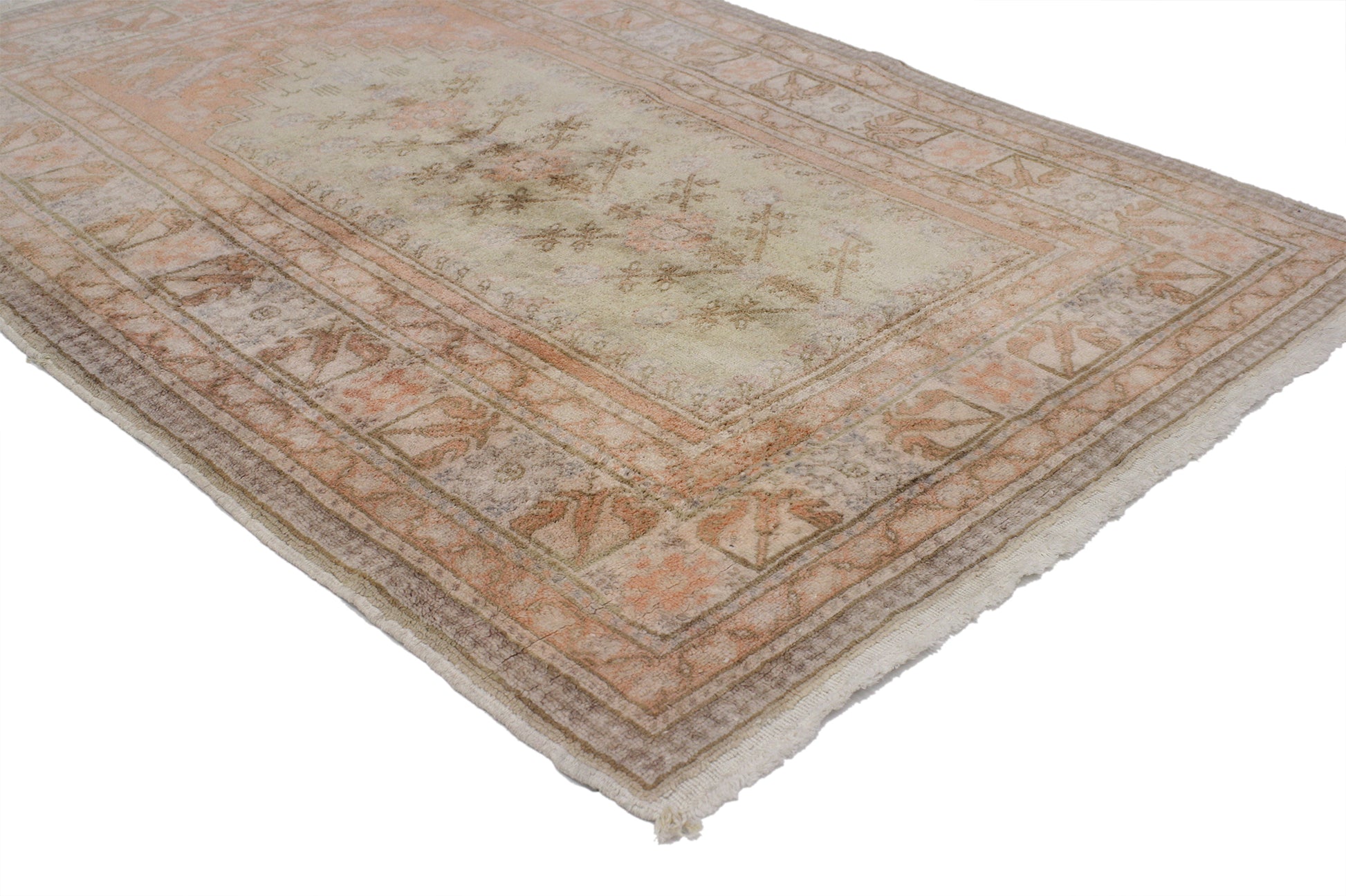 3 x 4 Vintage Turkish Oushak Prayer Rug 52094