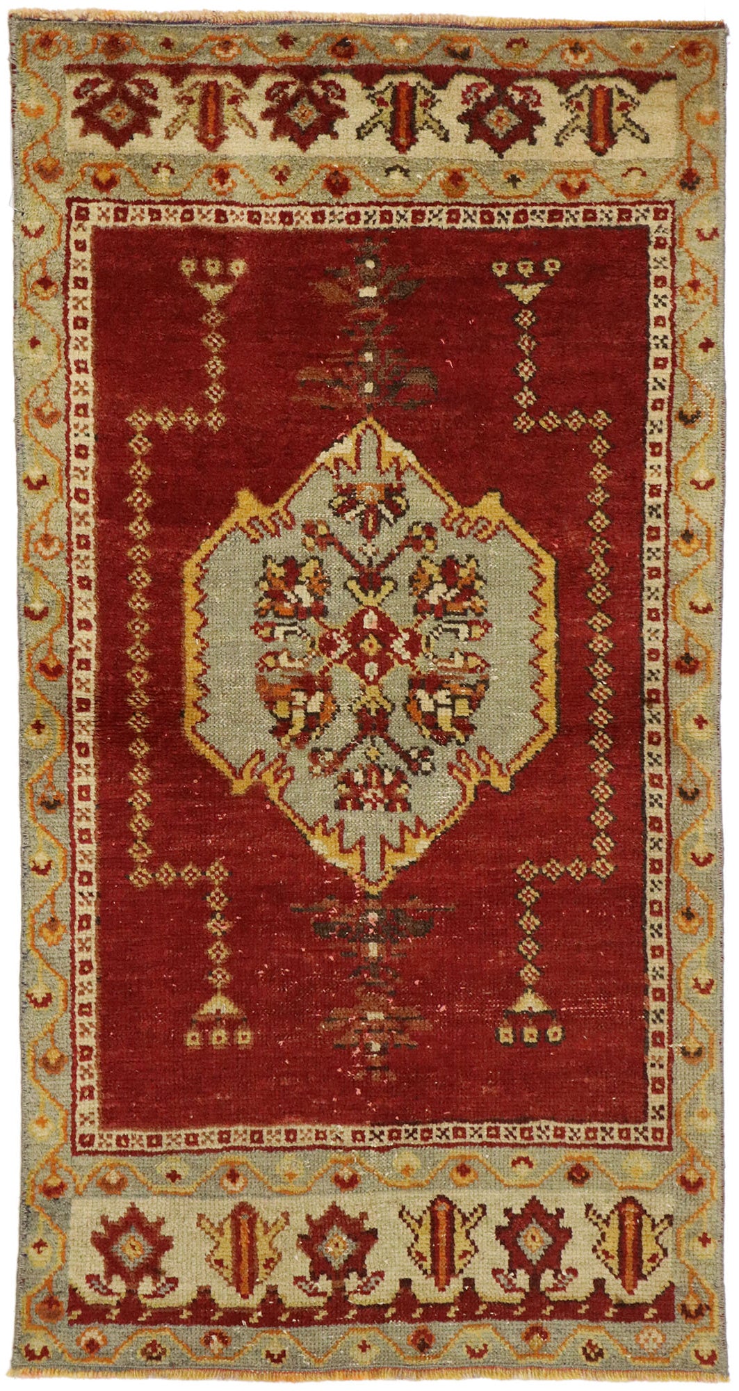 2 x 4 Vintage Turkish Oushak Rug 52095