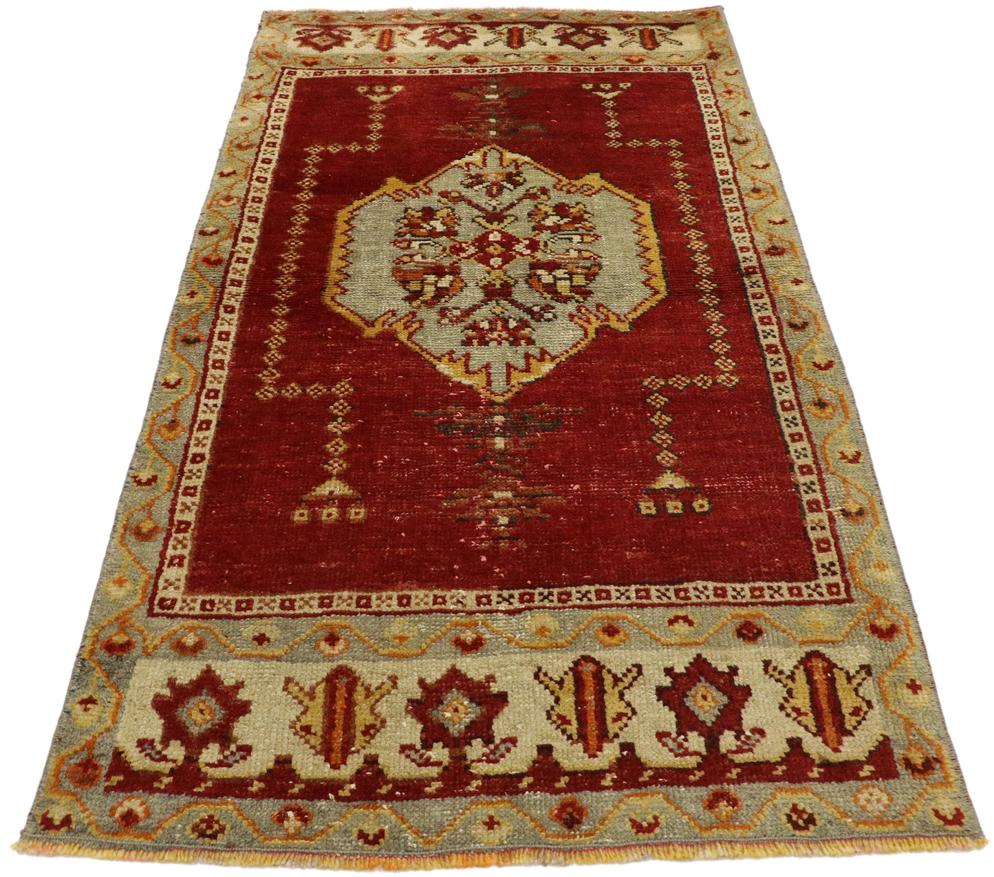 2 x 4 Vintage Turkish Oushak Rug 52095