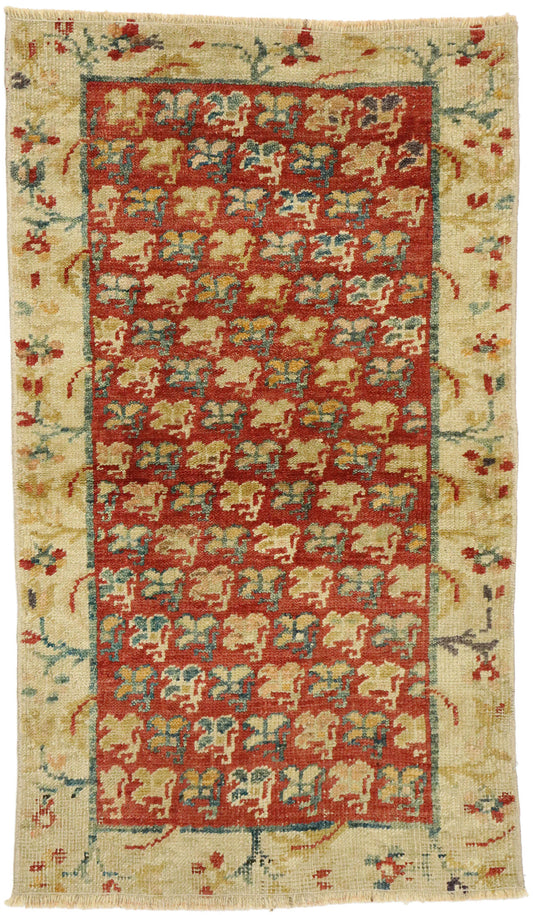 2 x 4 Vintage Turkish Oushak Rug 52096