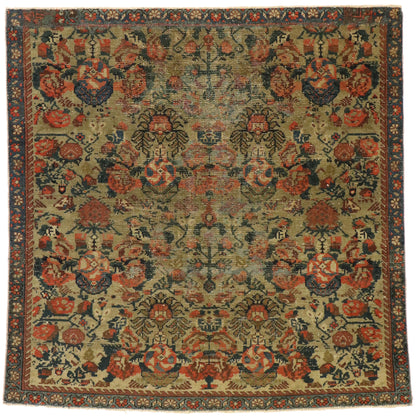 3 x 3 Vintage Turkish Oushak Rug 52097