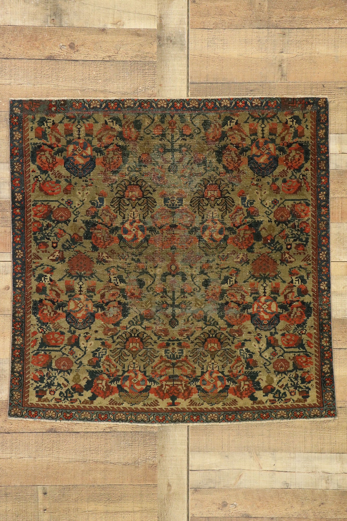 3 x 3 Vintage Turkish Oushak Rug 52097