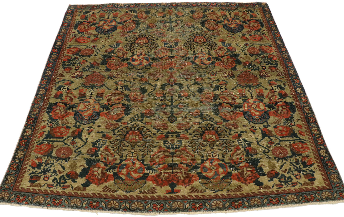 3 x 3 Vintage Turkish Oushak Rug 52097