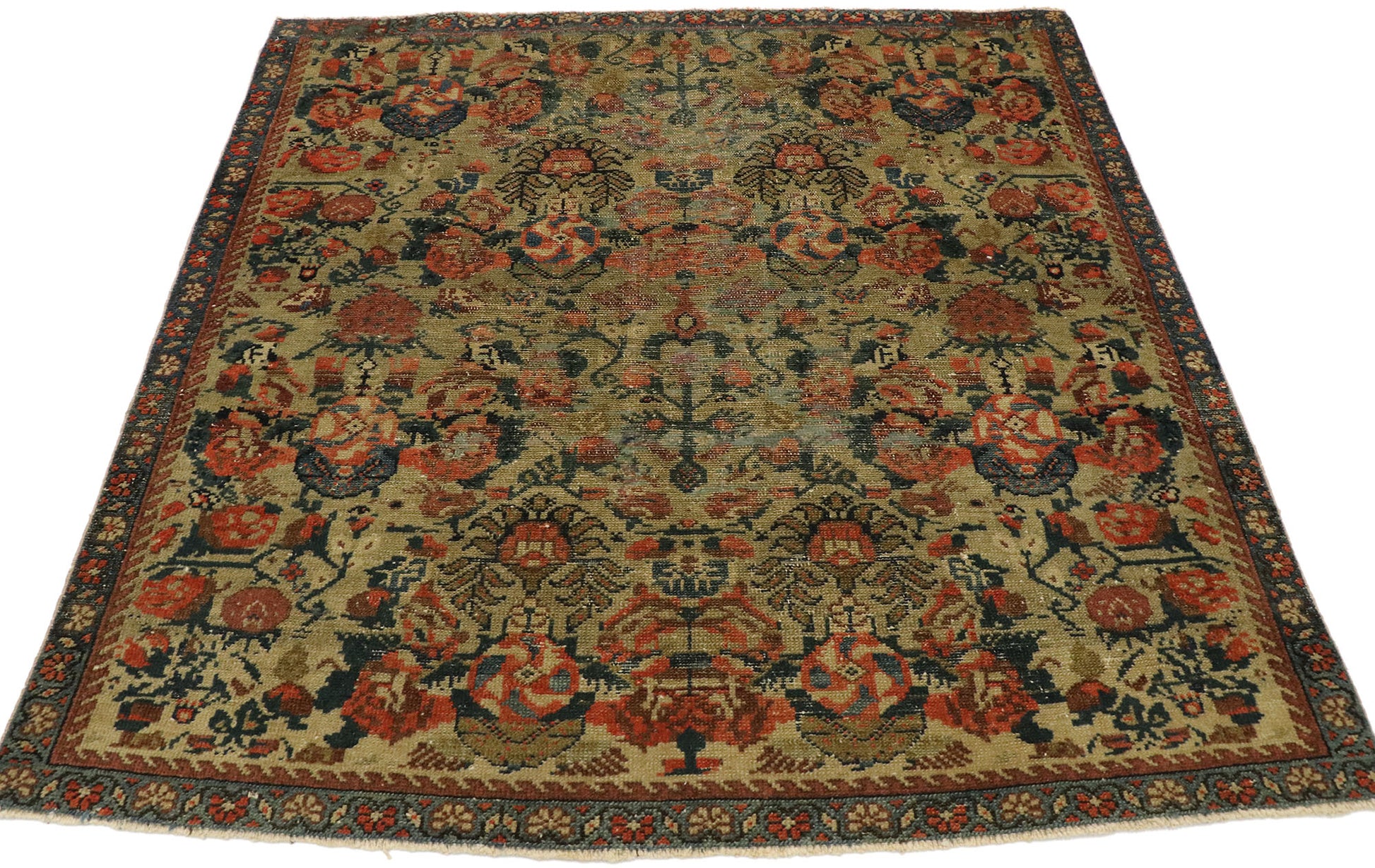 3 x 3 Vintage Turkish Oushak Rug 52097