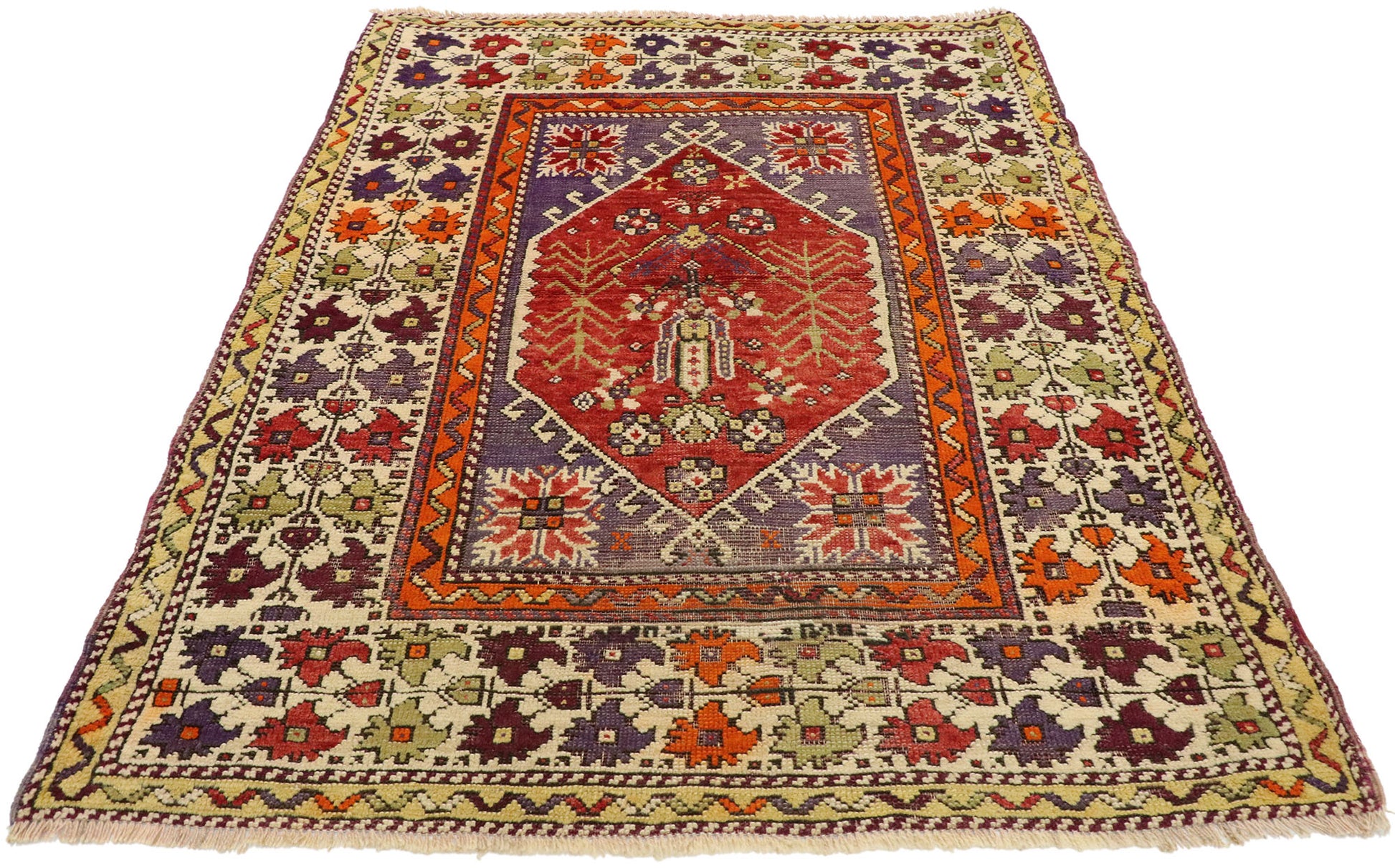 3 x 4 Vintage Oushak Rug 52098
