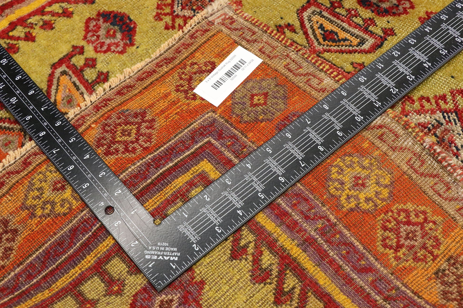 3 x 5 Vintage Turkish Oushak Prayer Rug 52099