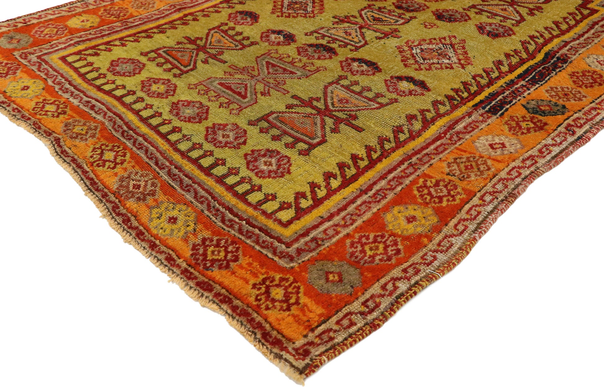 3 x 5 Vintage Turkish Oushak Prayer Rug 52099