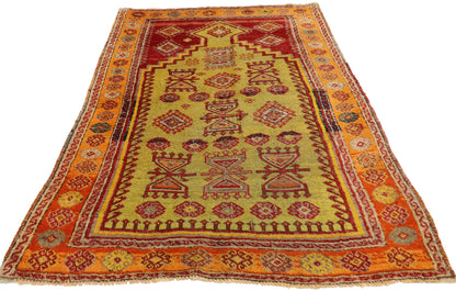 3 x 5 Vintage Turkish Oushak Prayer Rug 52099