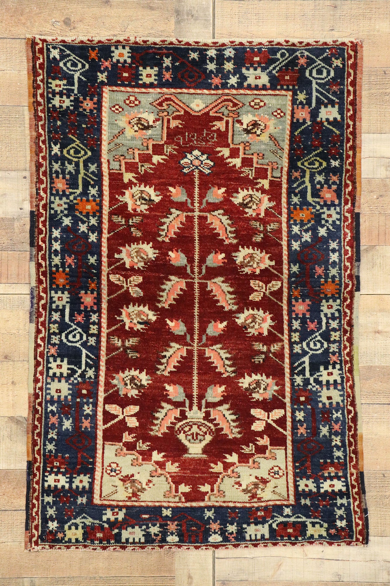 3 x 4 Vintage Turkish Oushak Rug 52100