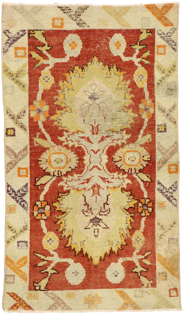 3 x 4 Vintage Turkish Oushak Rug 52101