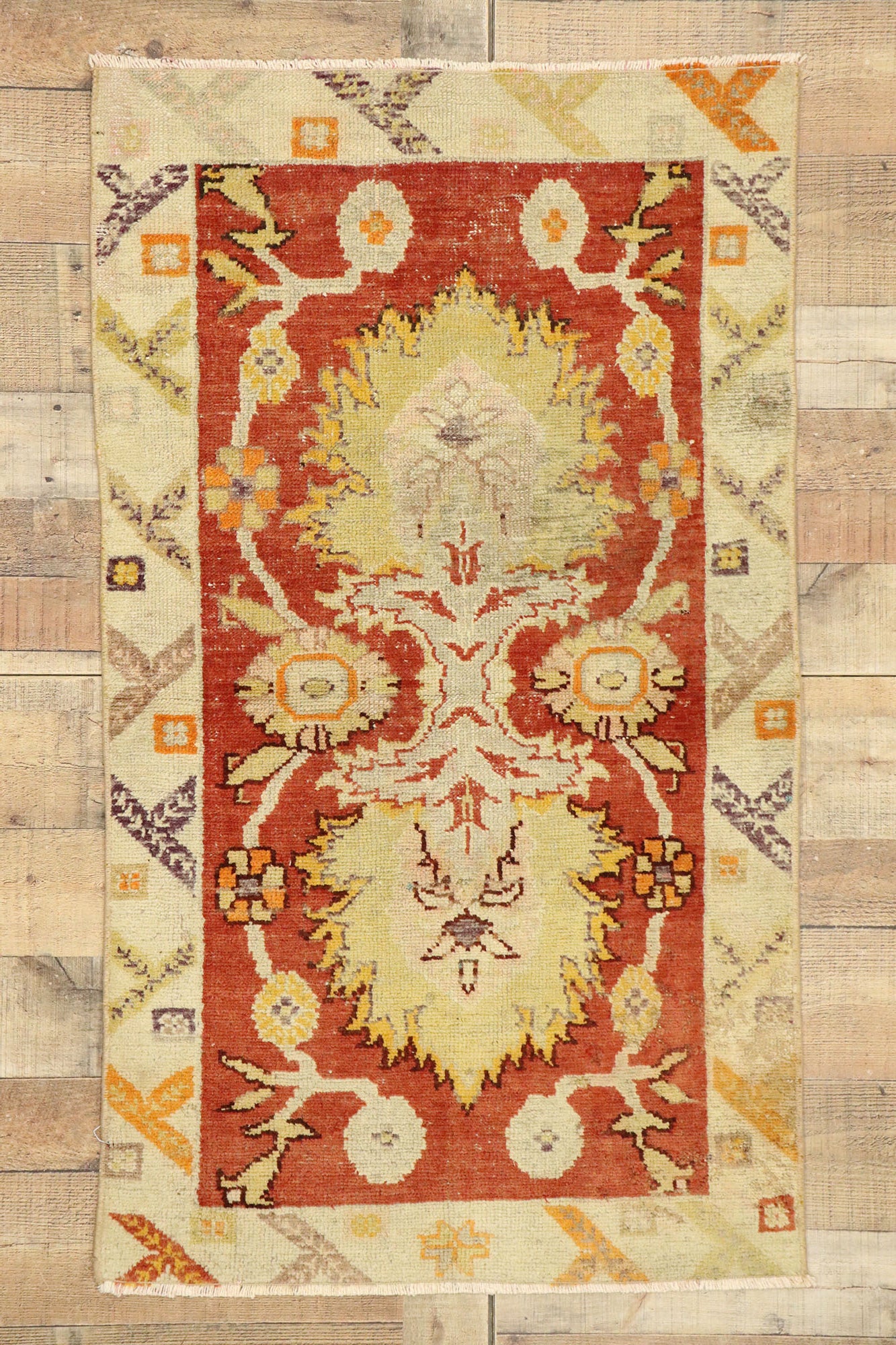 3 x 4 Vintage Turkish Oushak Rug 52101