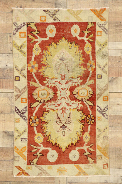 3 x 4 Vintage Turkish Oushak Rug 52101