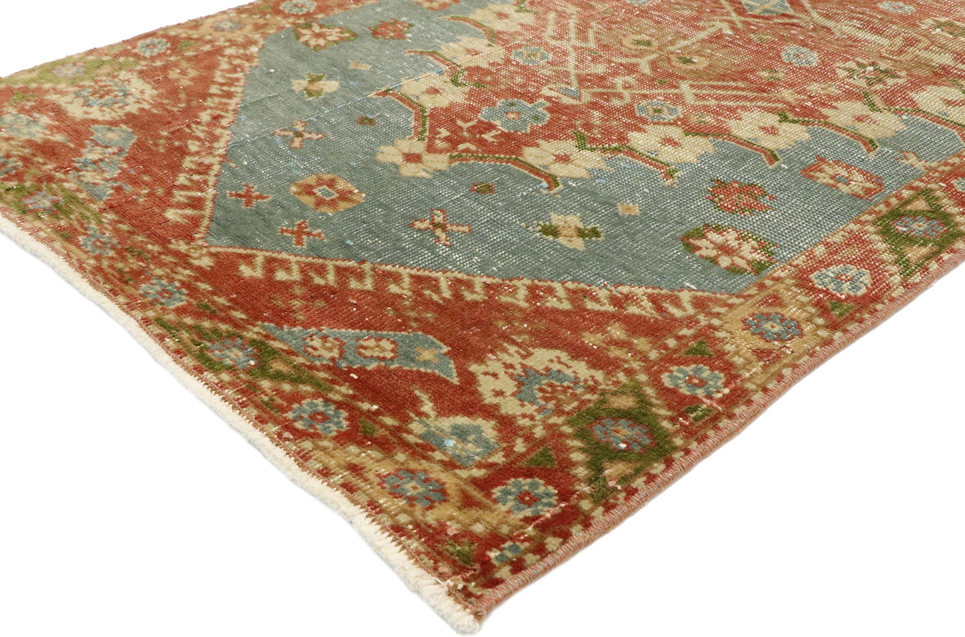 3 x 5 Vintage Turkish Oushak Rug 52102