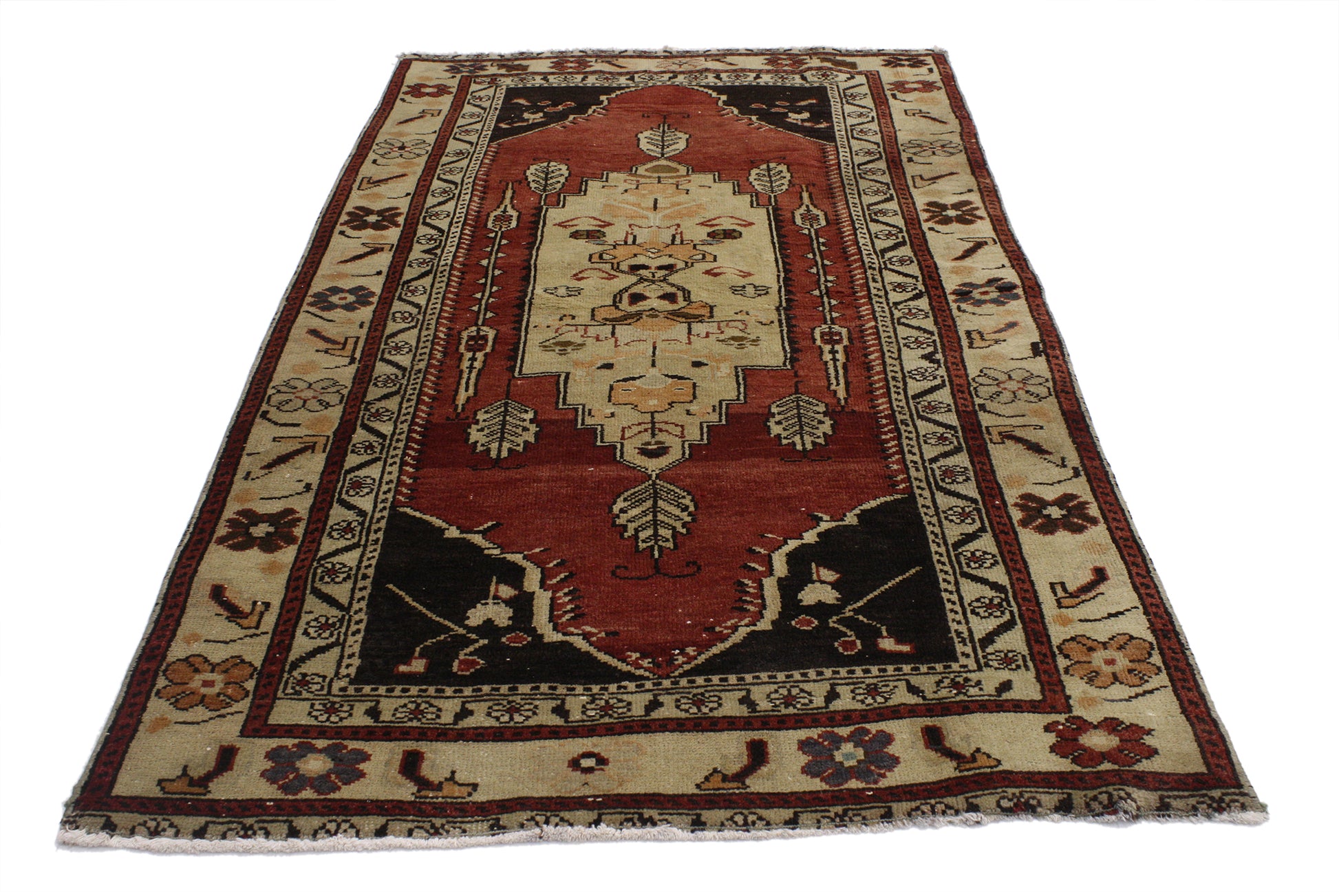 3 x 6 Vintage Turkish Oushak Rug 52111