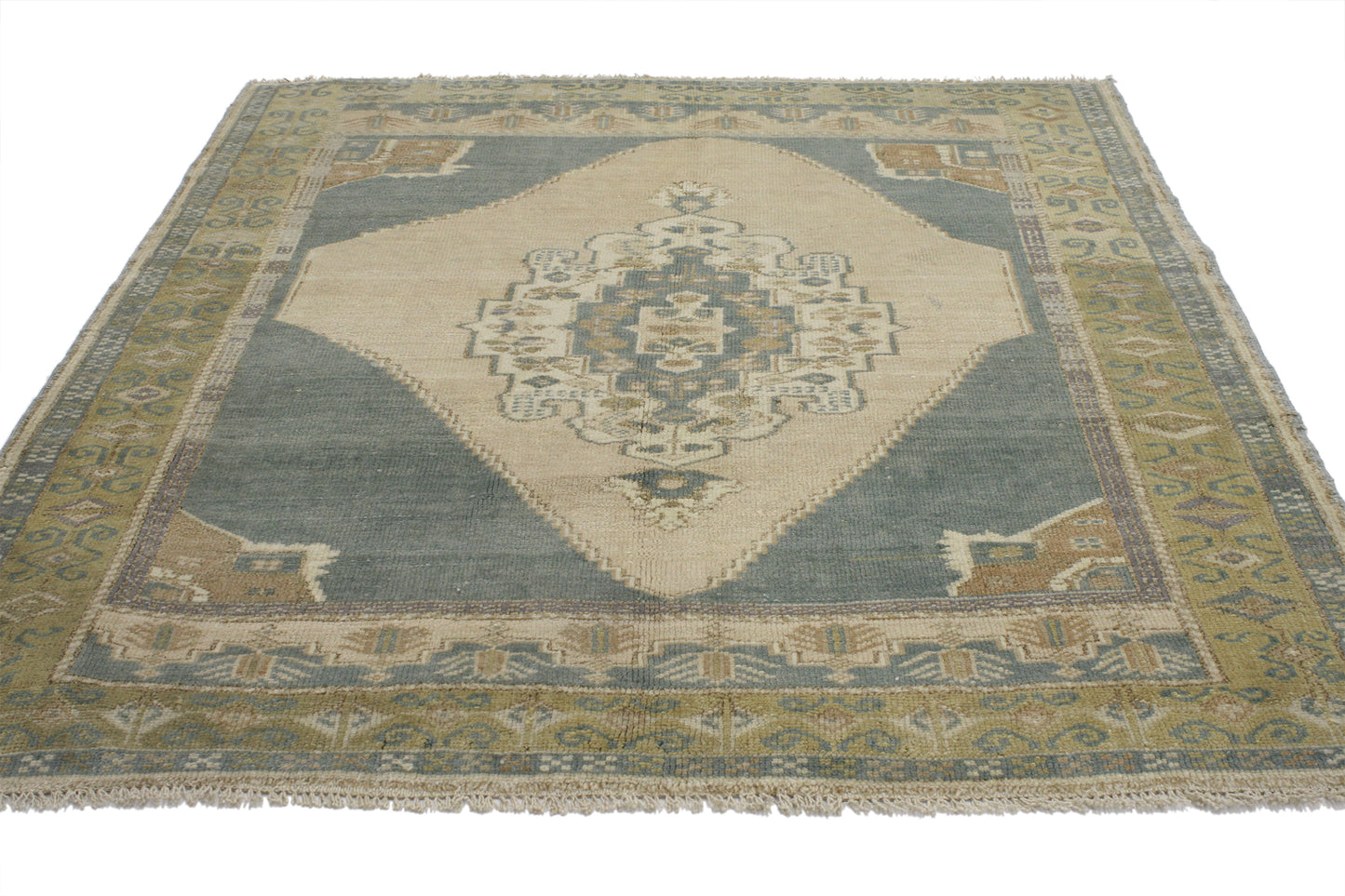4 x 4 Vintage Oushak Rug 52113