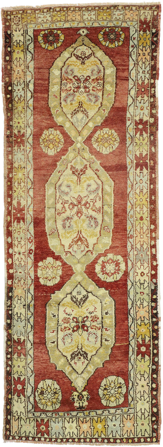 4 x 10 Vintage Turkish Oushak Runner 52121