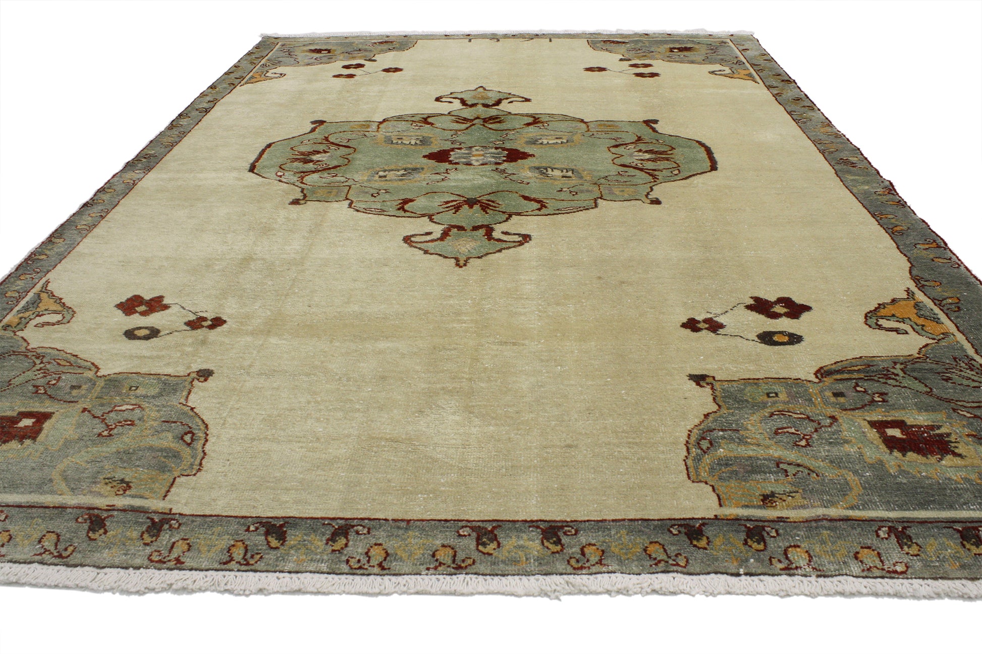 7 x 10 Vintage Oushak Rug 52123