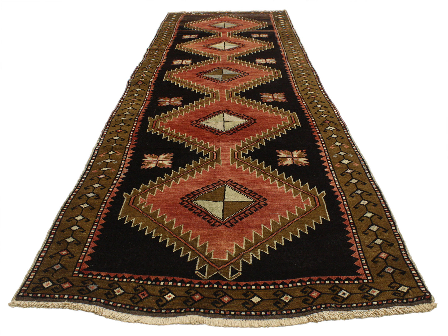 4 x 11 Vintage Oushak Rug 52143