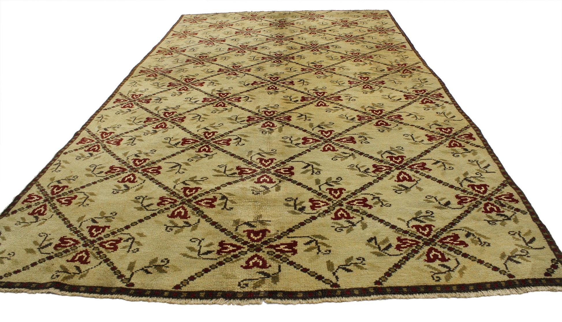 6 x 10 Vintage Turkish Oushak Rug 52144