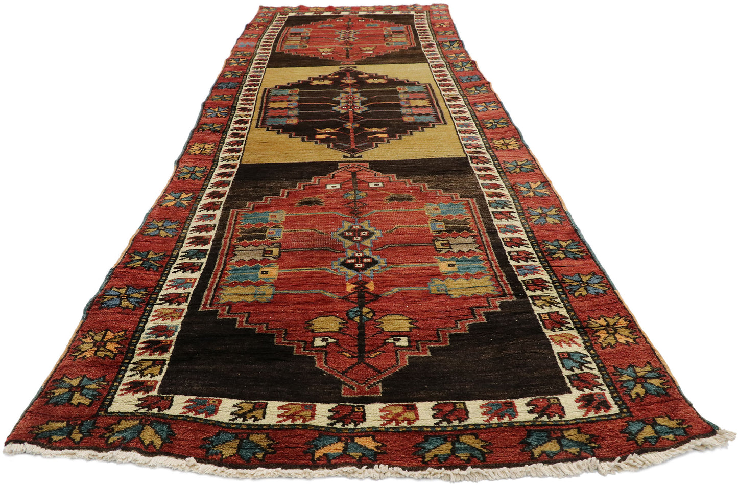 4 x 11 Vintage Turkish Oushak Rug 52146