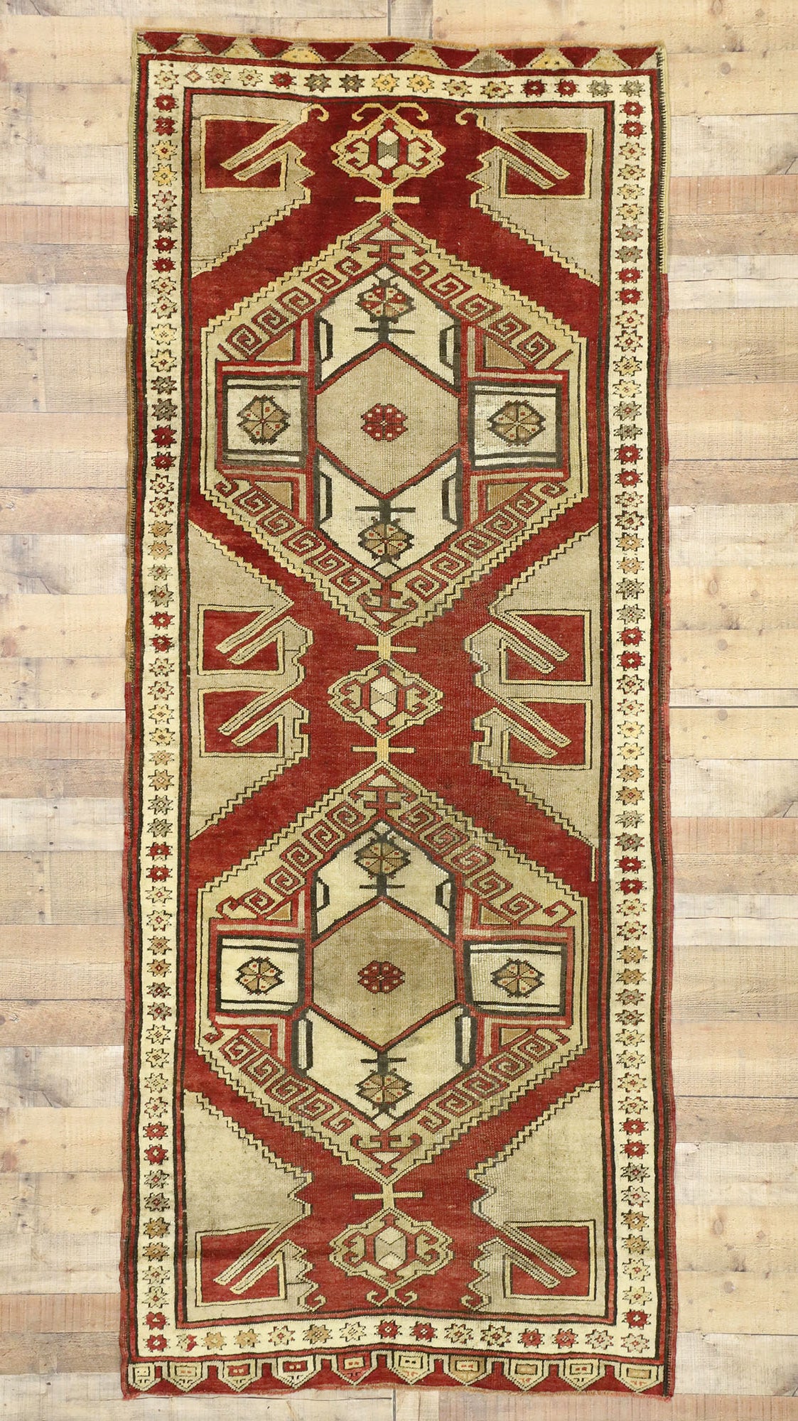 4 x 10 Vintage Turkish Oushak Runner 52148