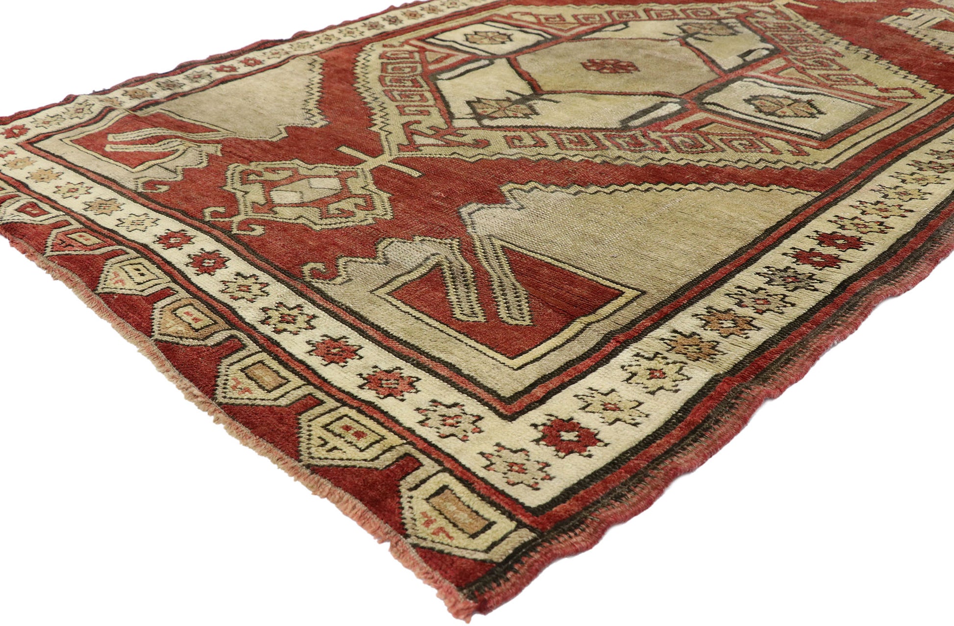 4 x 10 Vintage Turkish Oushak Runner 52148