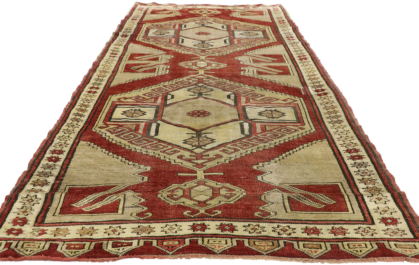 4 x 10 Vintage Turkish Oushak Runner 52148