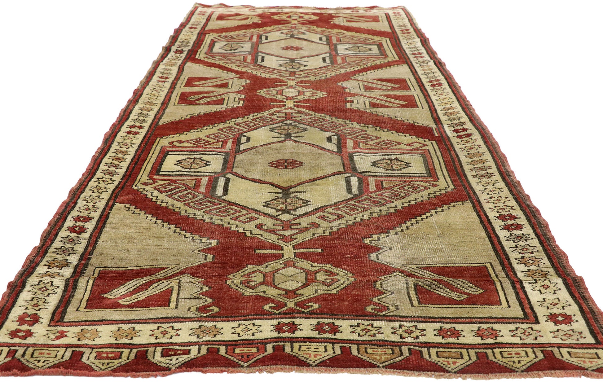 4 x 10 Vintage Turkish Oushak Runner 52148