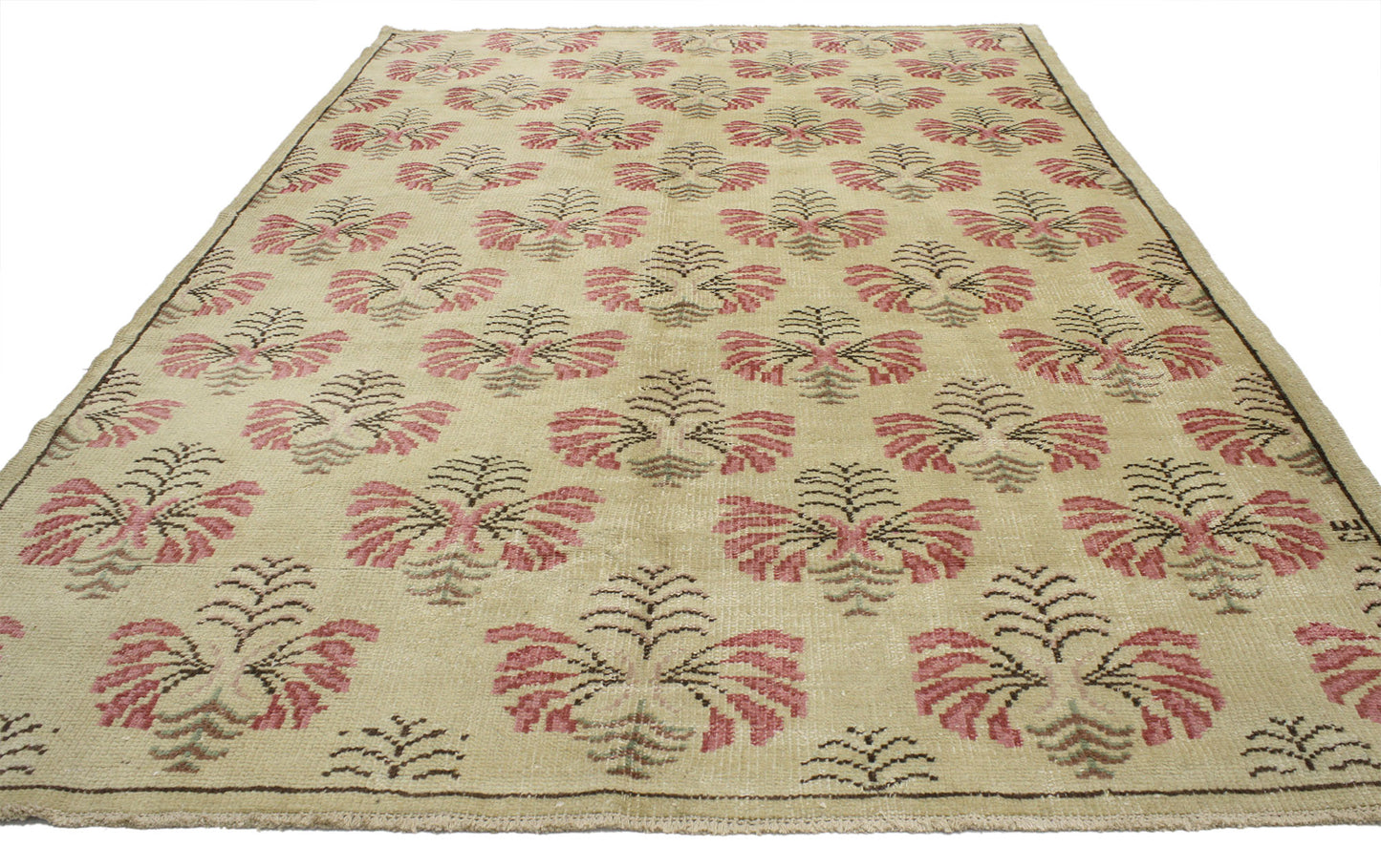 6 x 9 Vintage Turkish Oushak Rug 52149