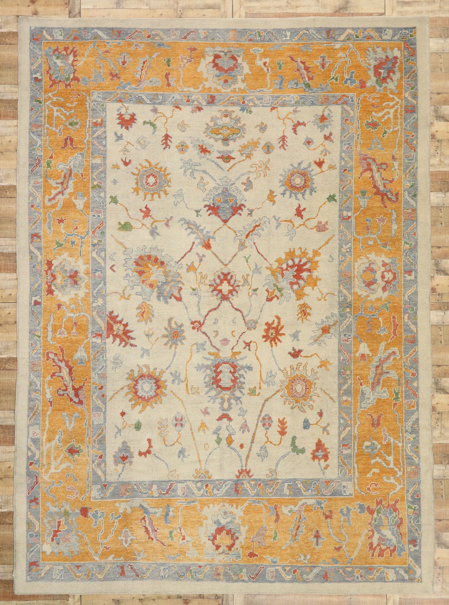 11 x 15 Colorful Turkish Oushak Rug 52154
