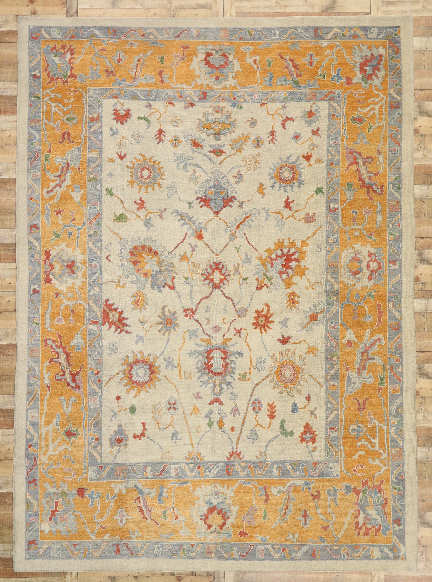 11 x 15 Colorful Turkish Oushak Rug 52154