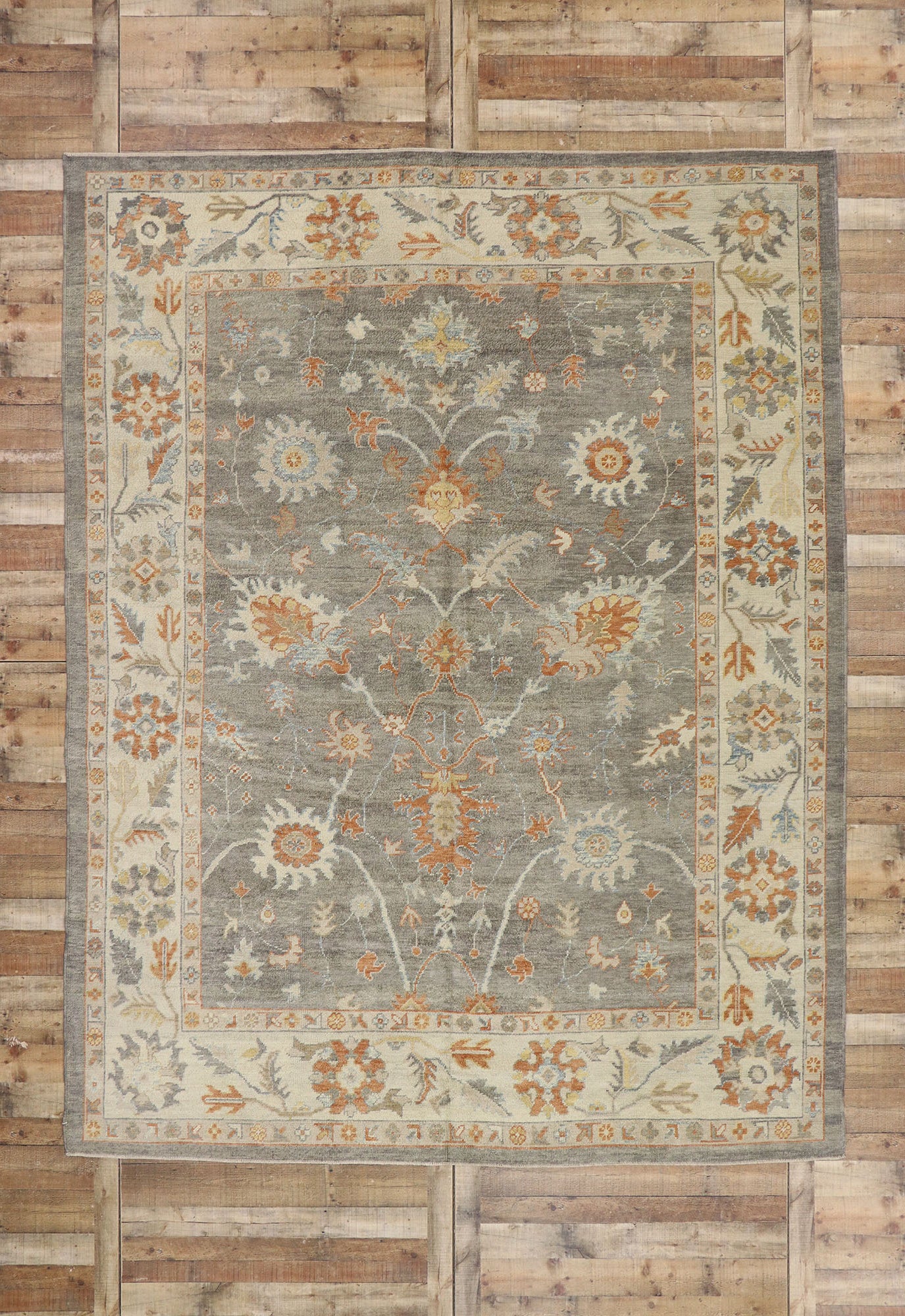 9 x 12 Modern Turkish Oushak Rug 52162
